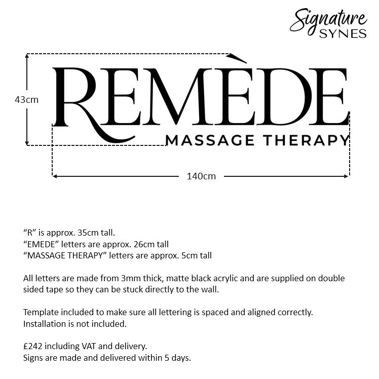 Custom Order - REMEDE - Matte black - 140cm wide - Double Sided Tape