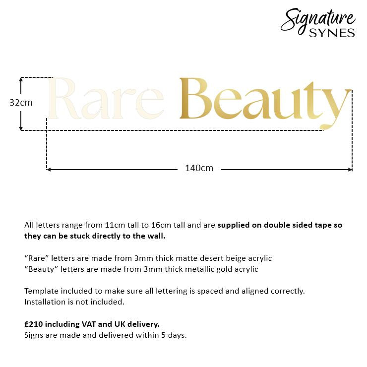 Custom Order - Rare Beauty - matte desert beige + metallic gold - 140cm wide - Double Sided Tape