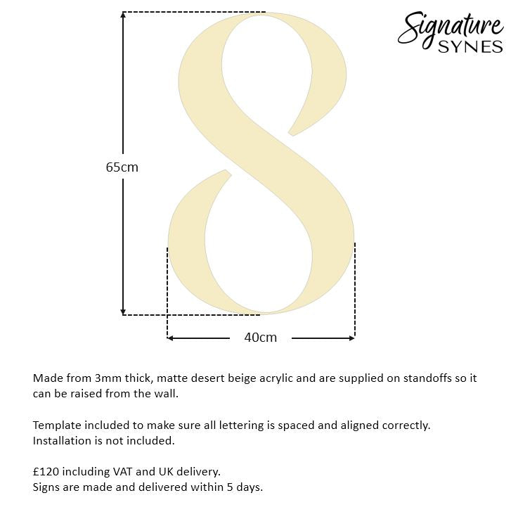 Custom Order - SANCTUART EIGHT - matte desert beige - 90cm + 40cm wide - Double Sided Tape / Standoffs