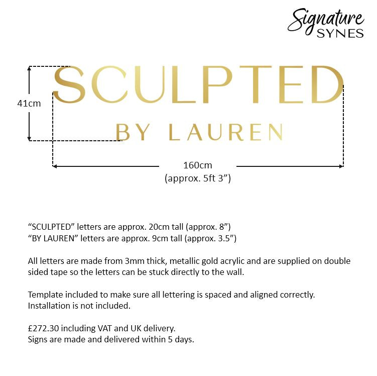 Custom Order - SCULPTED BY LAUREN - "METALLIC GOLD" - 160cm wide - Double Sided Tape