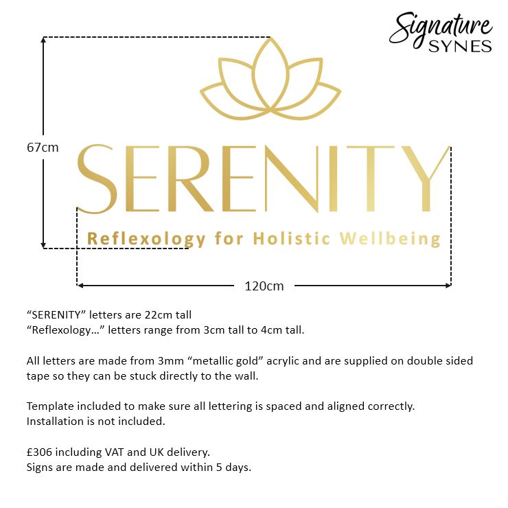 Custom Order - SERENITY - "metallic gold" - 120cm wide - Double Sided Tape