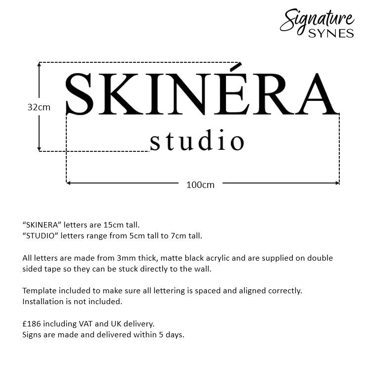 Custom Order - SKINERA studio - Matte black - 100cm wide - Double Sided Tape