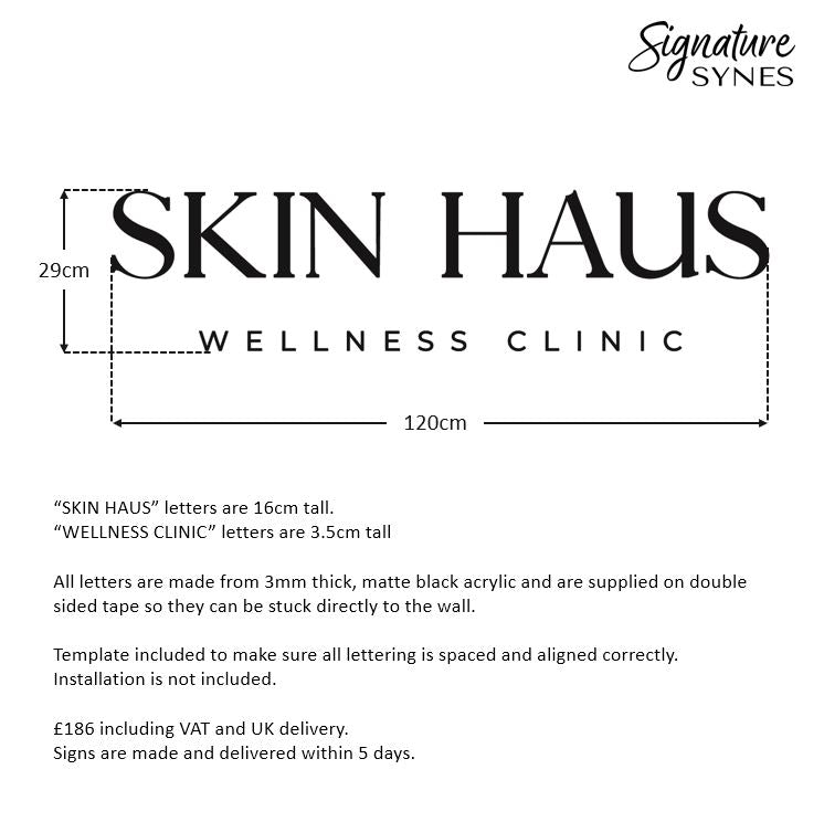 Custom Order - SKIN HAUS - Matte black - 120cm wide - Double Sided Tape