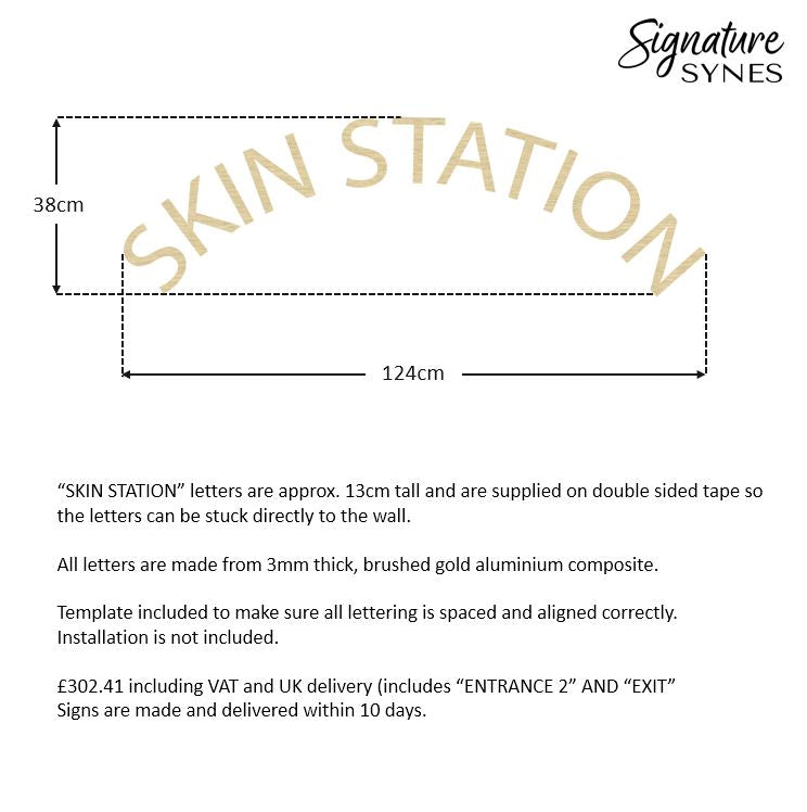 Custom Order - SKINSTATION - 124cm wide - brushed gold - double sided tape