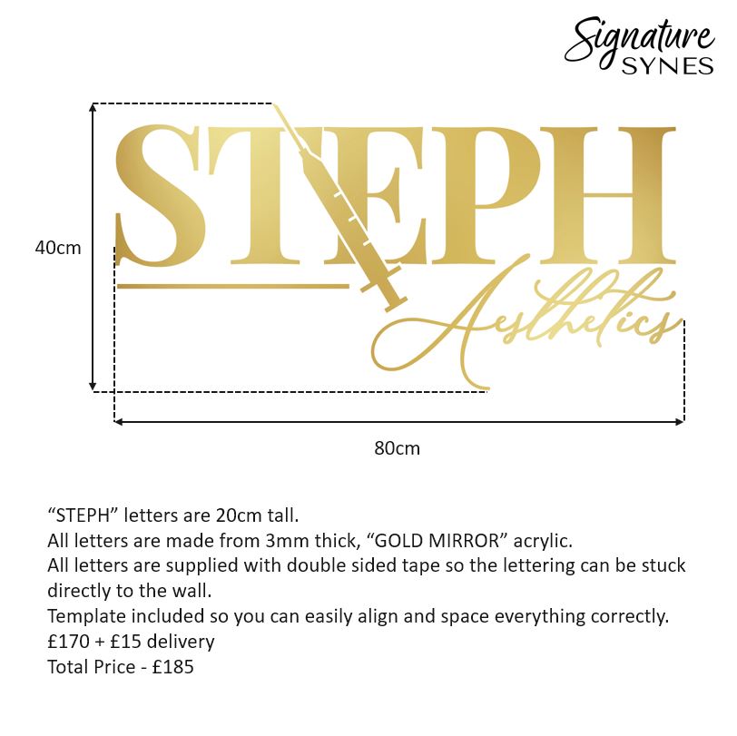 Custom Order - STEPH Aesthetics - GOLD MIRROR acrylic