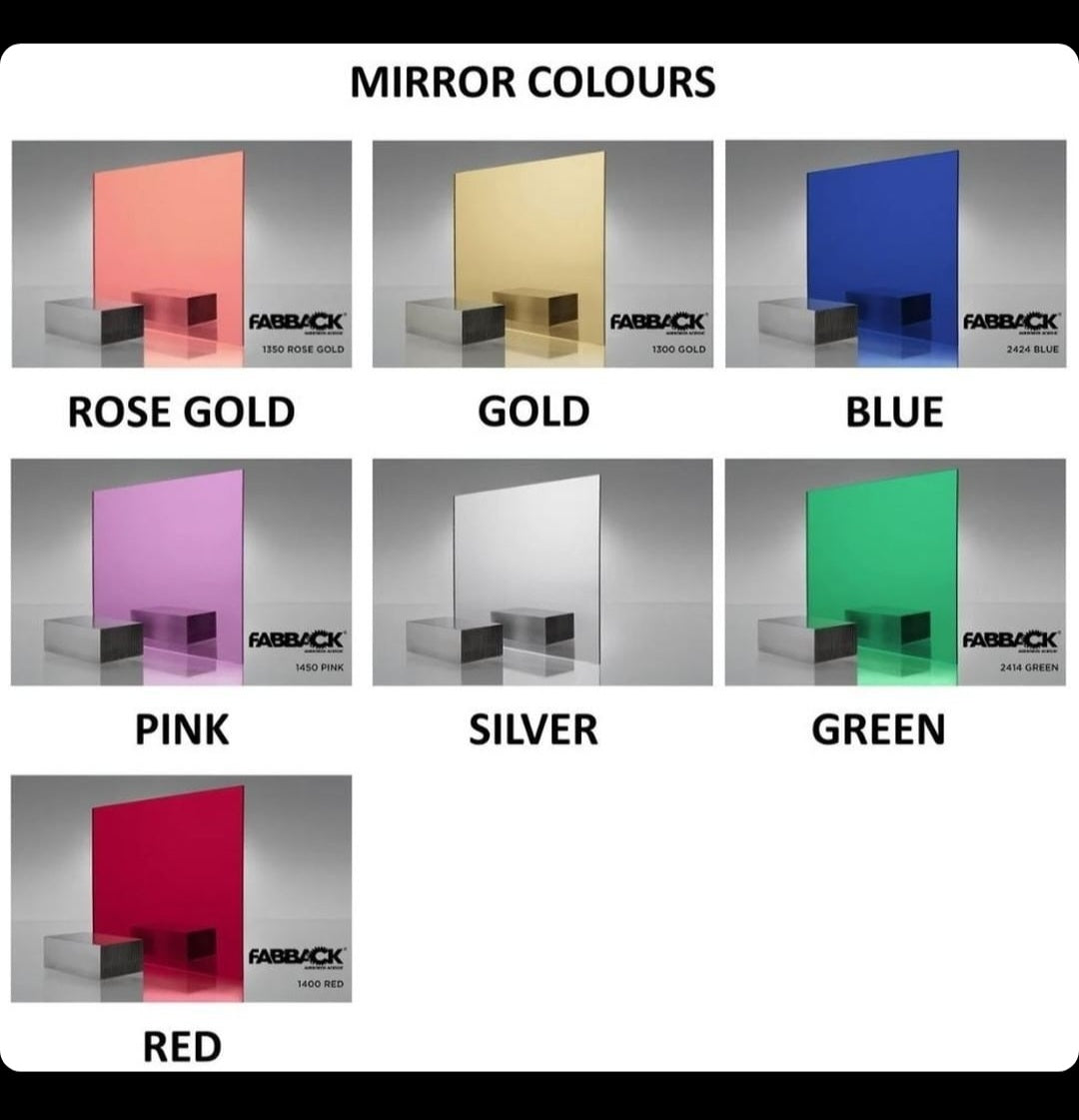Custom Order - THE COLOUR PALETTE - ROSE GOLD MIRROR acrylic
