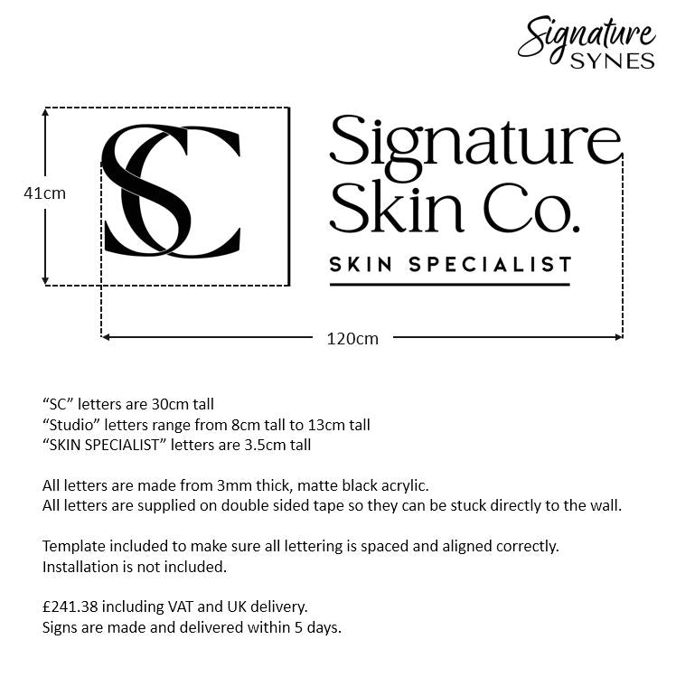 Custom Order - Signature Skin Co. - Matte black - 120cm wide - Double Sided Tape