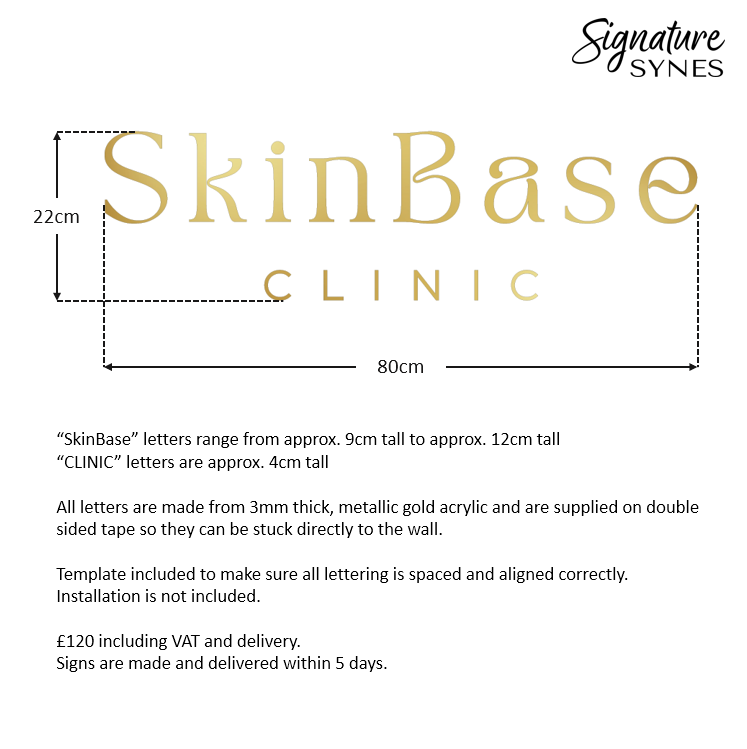 Custom Order - SkinBase CLINIC - "metallic gold" - 80cm wide - Double Sided Tape