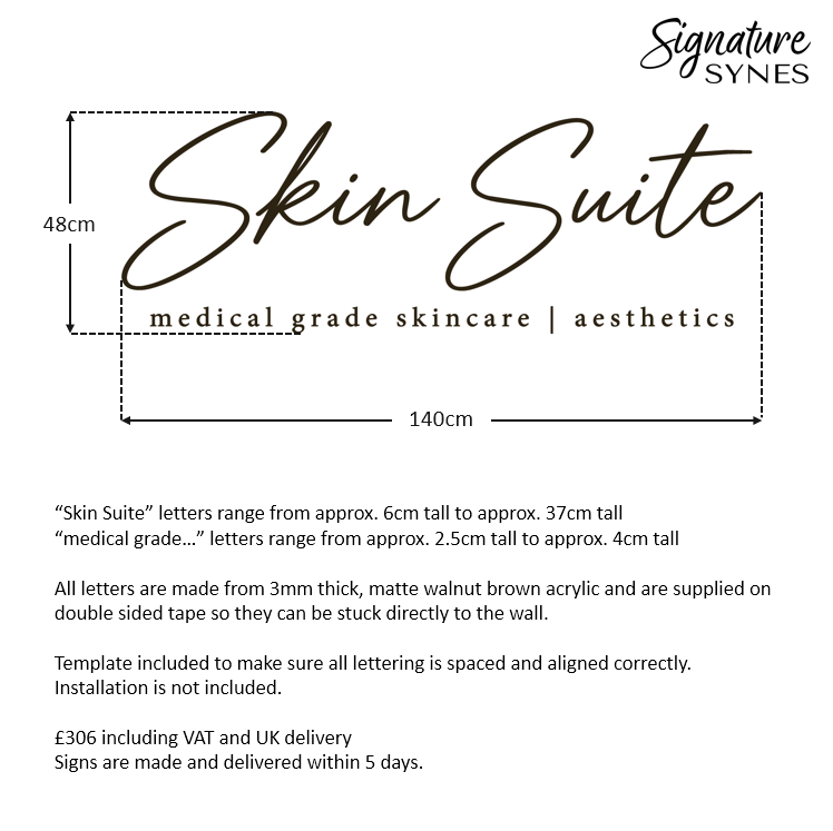 Custom Order - Skin Suite - matte walnut brown - 140cm wide - Double Sided Tape