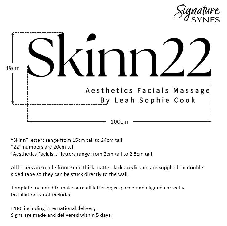 Custom Order - Skinn22 - Matte black - 100cm wide - Double Sided Tape
