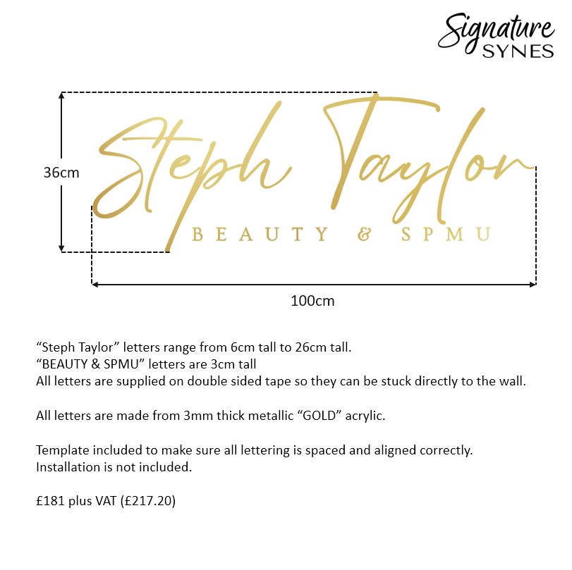 Custom Order - Steph Taylor - metallic "GOLD" - 100cm wide - Double Sided Tape