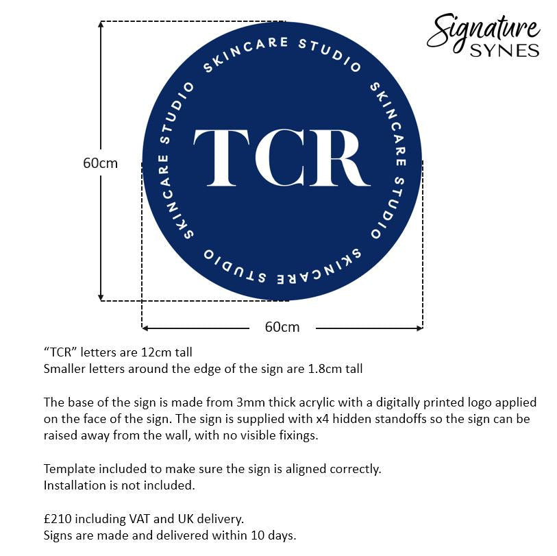 Custom Order - TCR - 60cm wide - DIGITALLY PRINTED SIGN