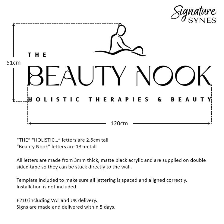 Custom Order - THE Beauty Nook - Matte black - 120cm wide - Double Sided Tape