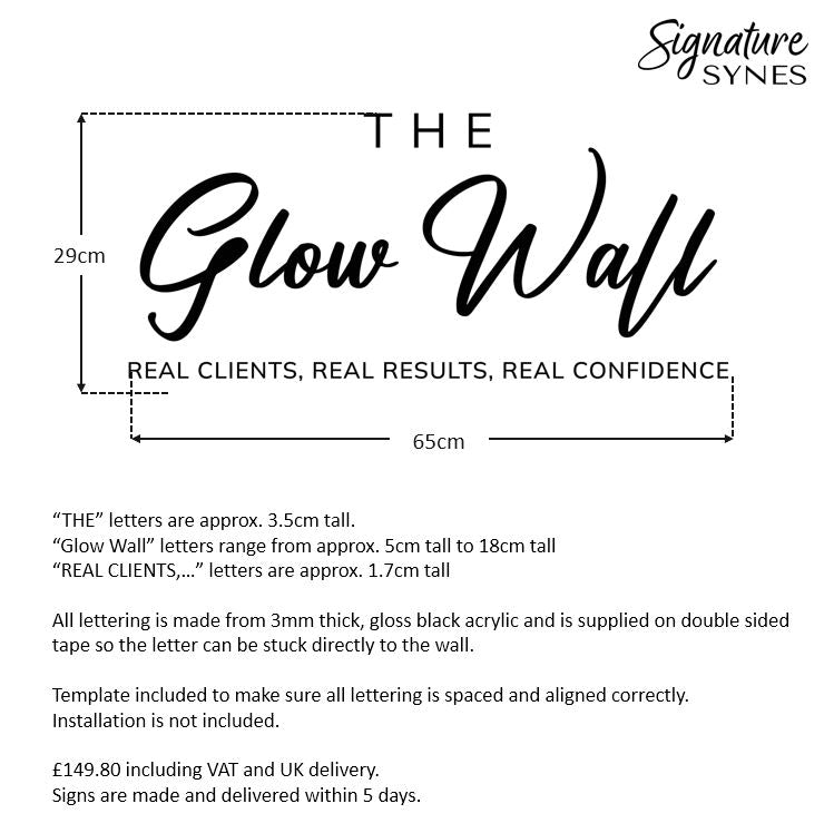 Custom Order - THE Glow Wall - gloss black - 65cm wide - Double Sided Tape