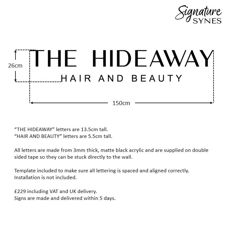 Custom Order - THE HIDEAWAY - Matte black - 150cm wide - Double Sided Tape