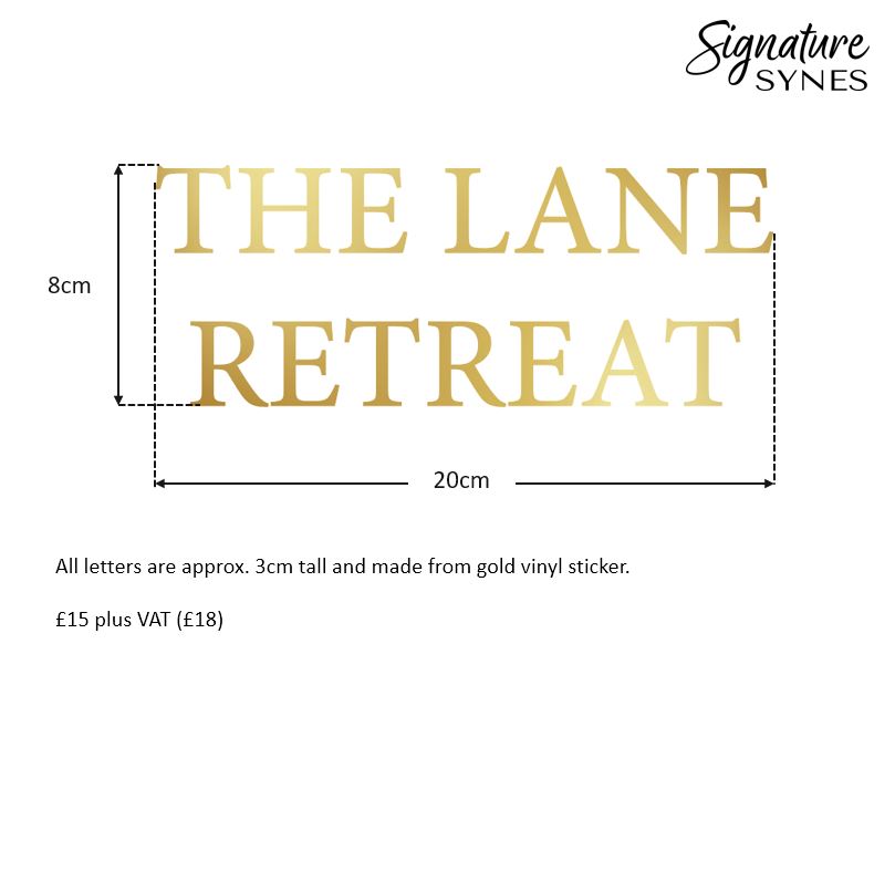 Custom Order - THE LANE RETREAT - Gold Vinyl