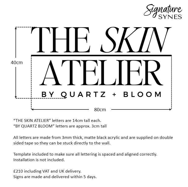 Custom Order - THE SKIN ATELIER - matte black - 80cm wide - Double Sided Tape