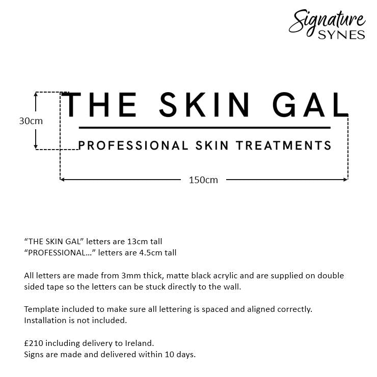 INTL Custom Order - THE SKIN GAL - Matte black - 150cm wide - Double Sided Tape
