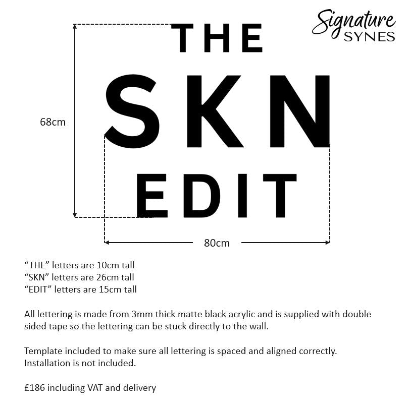 Custom Order -THE SKN EDIT - matte black - 80cm wide - Double Sided Tape