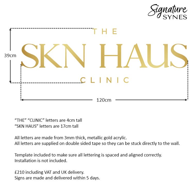 Custom Order - THE SKN HAUS - "metallic gold" - 120cm wide - Double Sided Tape