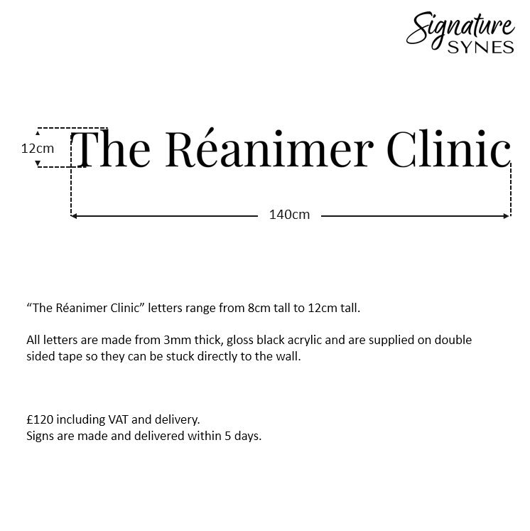 Custom Order - The Reanimer Clinic - gloss black - 140cm wide - Double Sided Tape