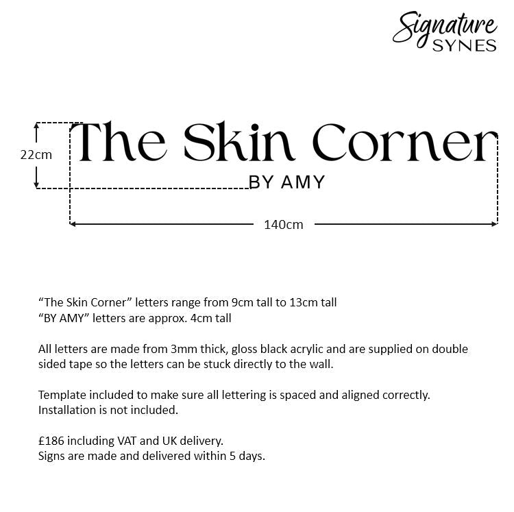 Custom Order - The Skin Corner BY AMY - gloss black - 140cm wide - Double Sided Tape