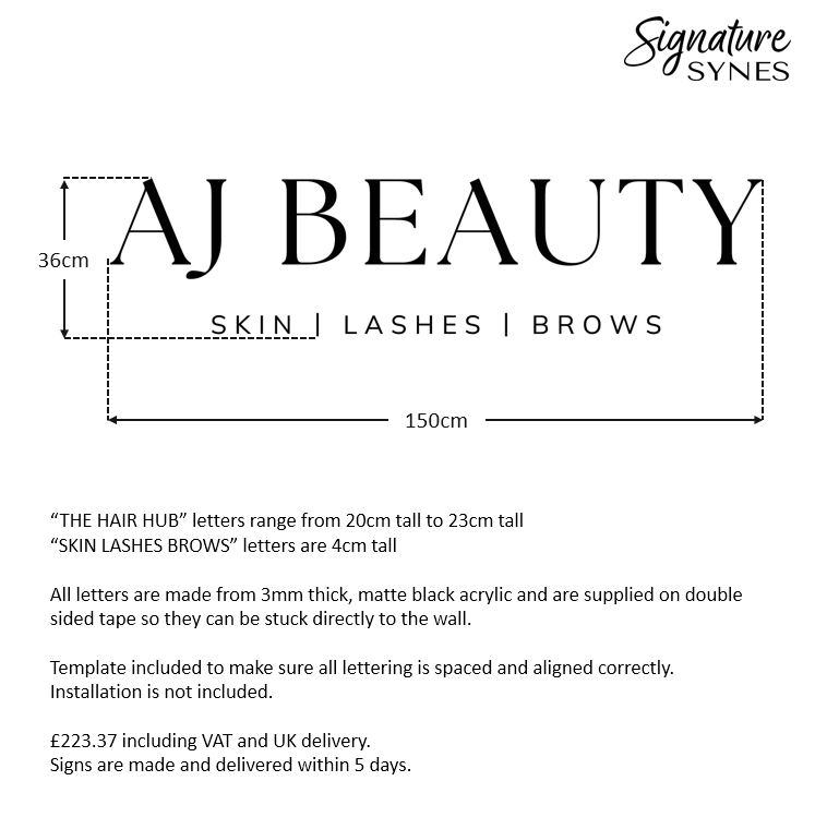 INTL - Custom Order - AJ BEAUTY - Matte black - 150cm wide - Double Sided Tape