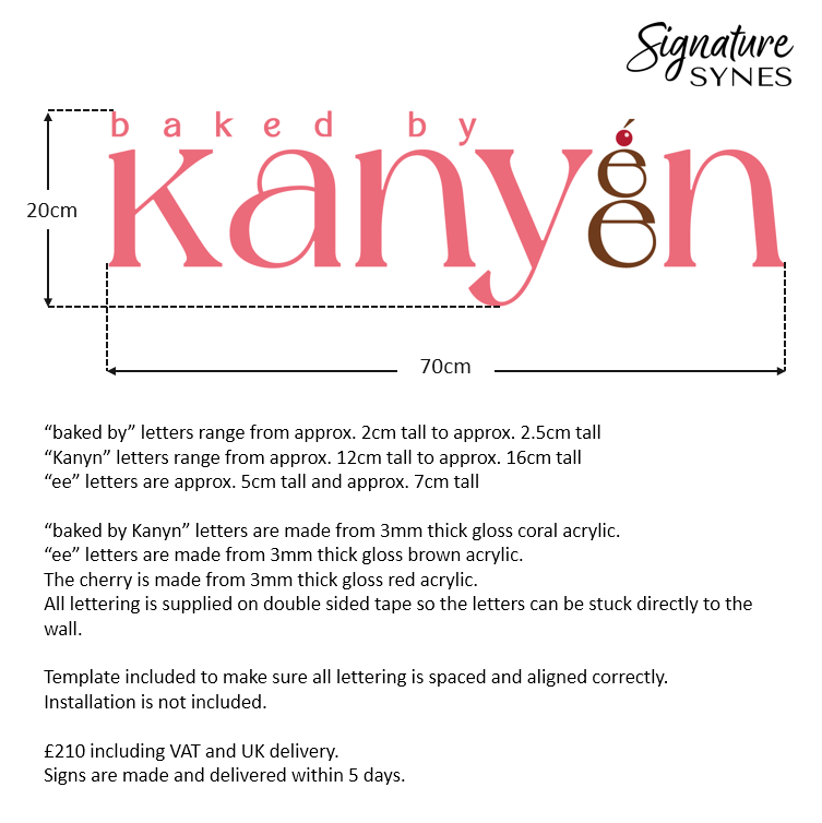 Custom Order - baked by kanyen - Coral + Brown + Red - 70cm wide - Double Sided Tape