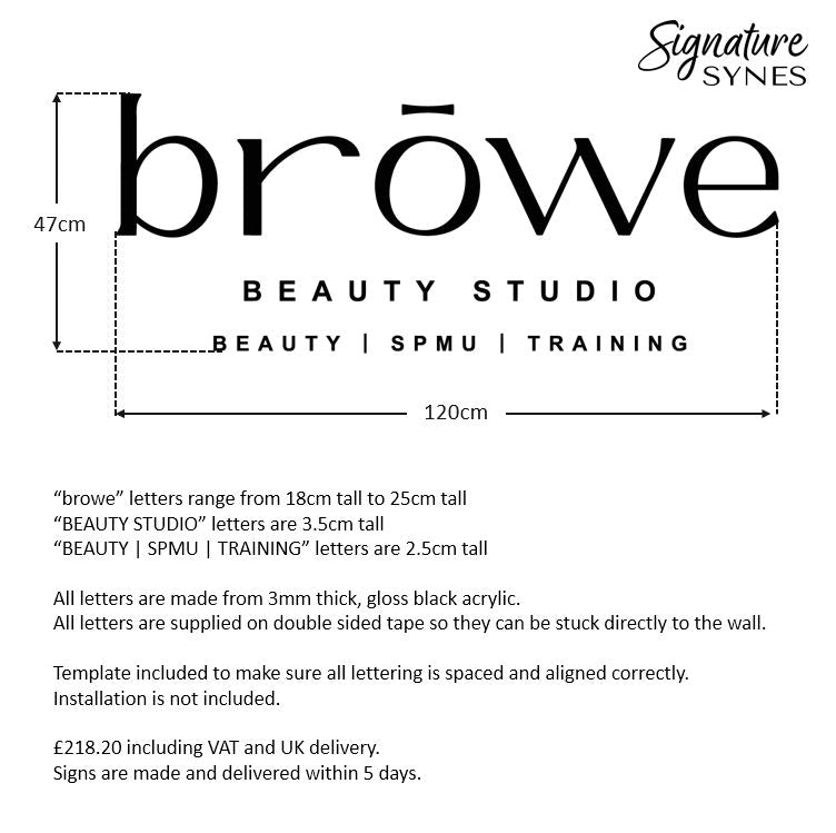 Custom Order - BROWE - gloss black - 120cm wide - Double Sided Tape