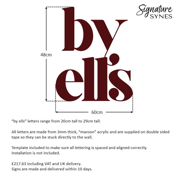 Custom Order - by ells - maroon - 60cm wide - Double Sided Tape