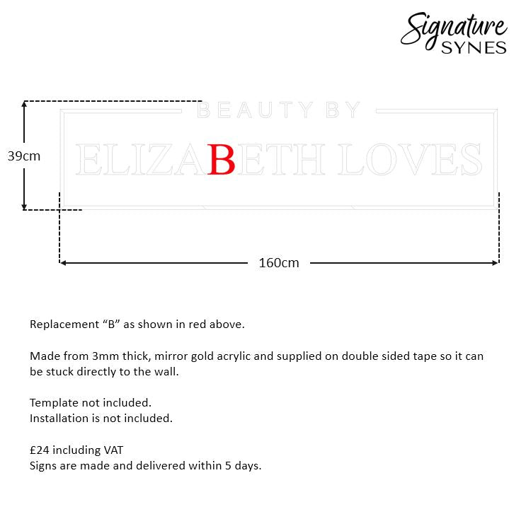 REPLACEMENTS - ELIZABETH LOVES -  gold mirror "B" SHOWN IN RED ONLY