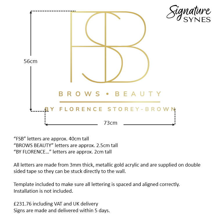 Custom Order - FSB - "metallic gold" - 73cm wide - Double Sided Tape