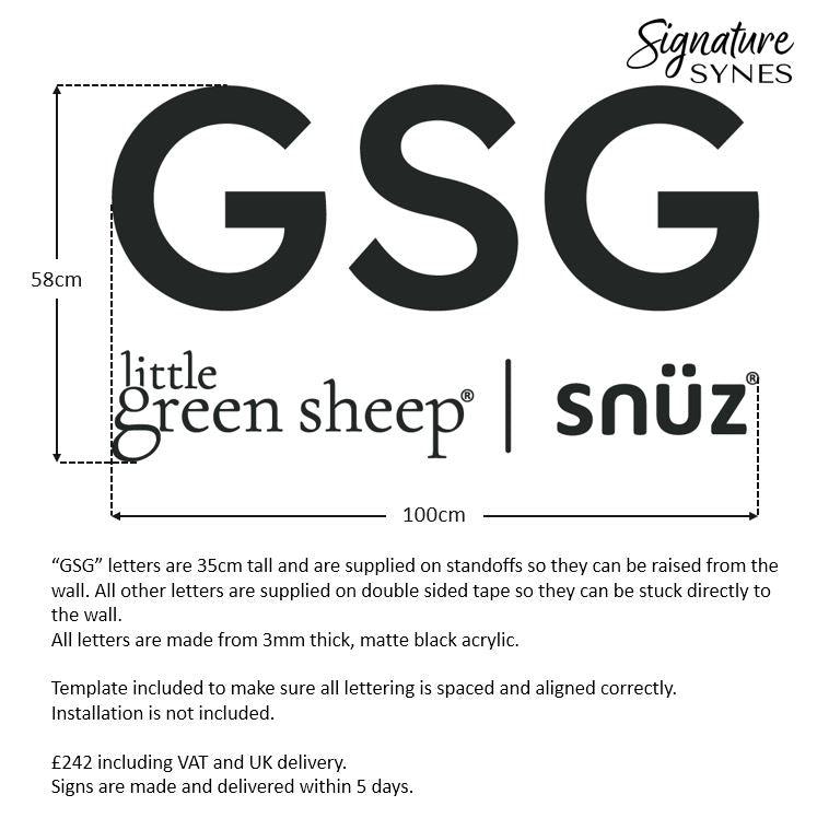 Custom Order - GSG - matte black - SIGN PACKAGE