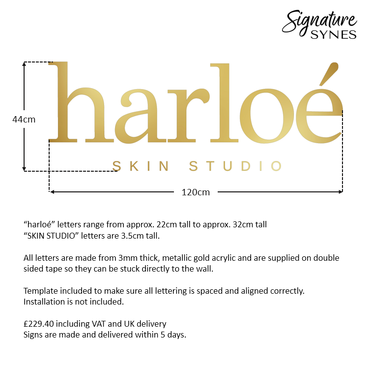 Custom Order - harloé SKIN STUDIO - "metallic gold" - 120cm wide - Double Sided Tape