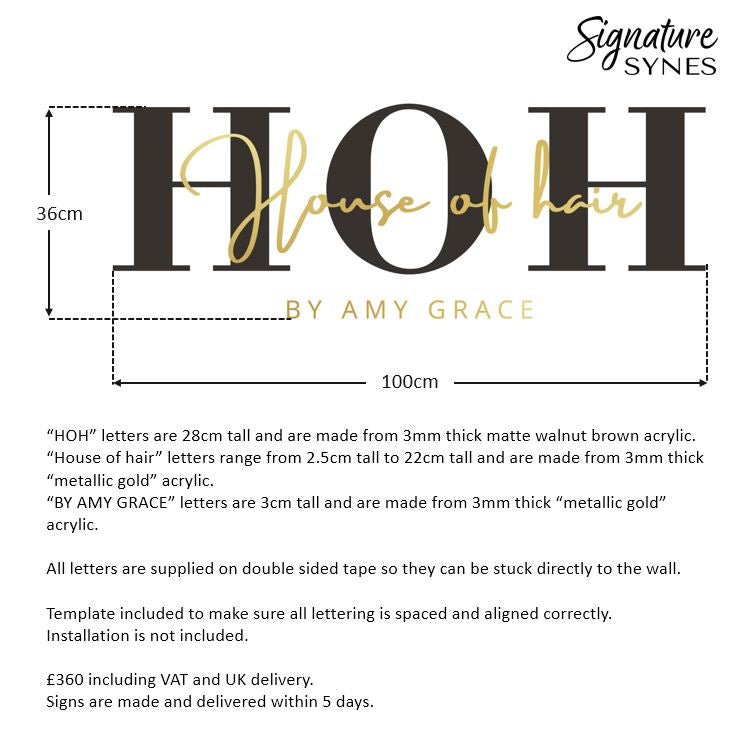 Custom Order - HOH House of hair - matte walnut brown and "metallic gold" - 100cm wide - Double Sided Tape