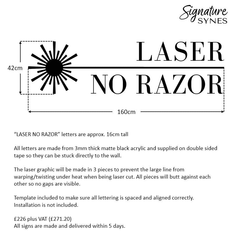 Custom Order - LASER NO RAZOR - x3 SIGNS