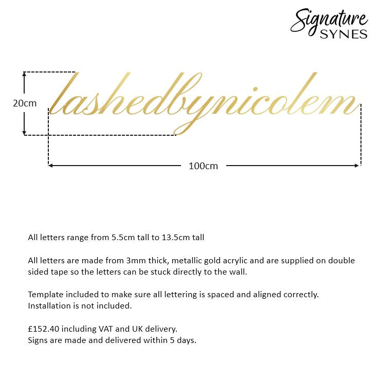 Custom Order - lashedbynicolem - "metallic gold" - 100cm wide - Double Sided Tape