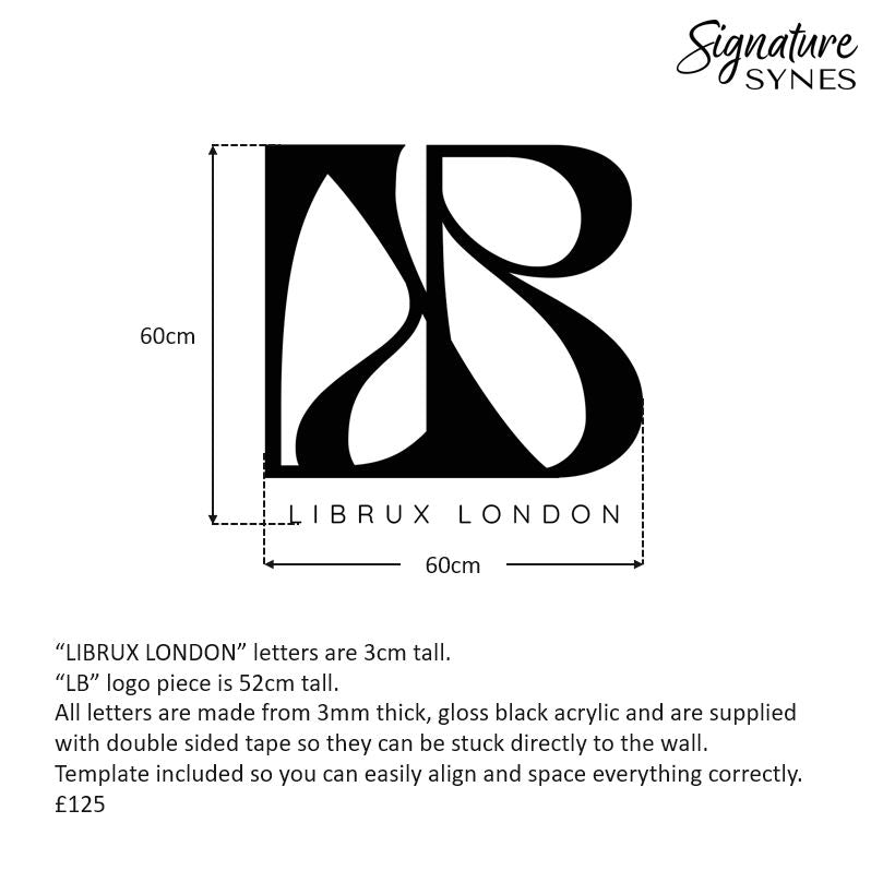 Custom Order - LIBRUX LONDON - gloss black - 60cm wide - Double Sided Tape