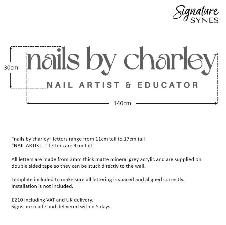 Custom Order - nails by charley - Matte mineral grey - 140cm wide - Double Sided Tape