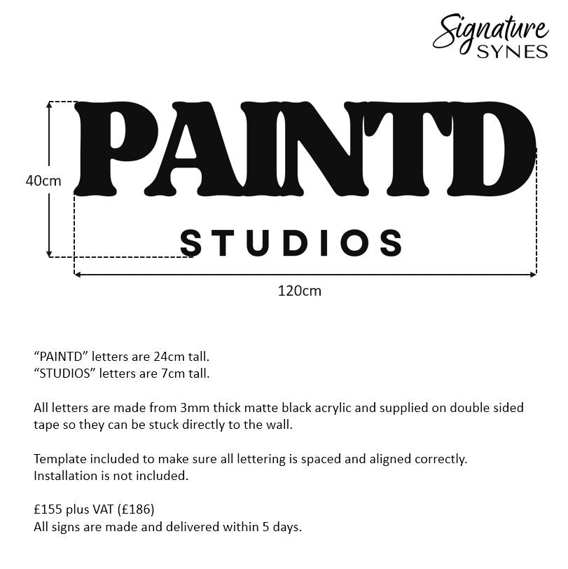 Custom Order - PAINTD - Matte black - 120cm wide - Double Sided Tape