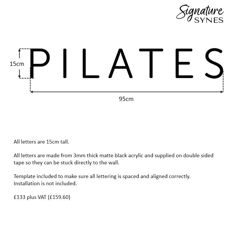 Custom Order - PILATES - Matte black - 95cm wide - Double Sided Tape
