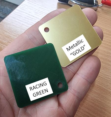 Custom Order - THE AVERY CLINIC - "RACING GREEN" + metallic "GOLD" - 120cm wide - Double Sided Tape
