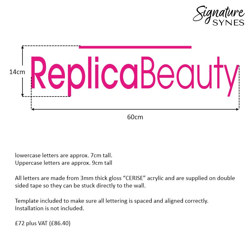 Custom Order - Replica Beauty - gloss "CERISE" - 60cm wide - Double Sided Tape