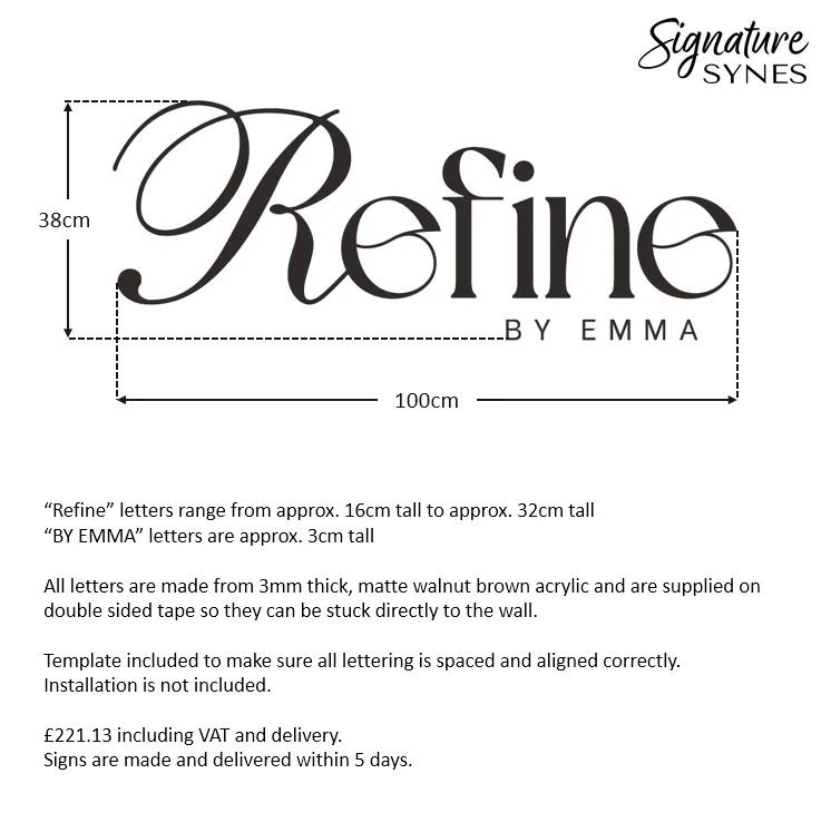 Custom Order - Refine - matte walnut brown - 100cm wide - Double Sided Tape