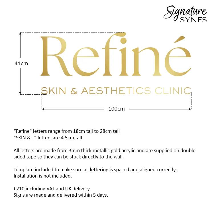 Custom Order - Refine - "metallic gold" - 100cm wide - Double Sided Tape