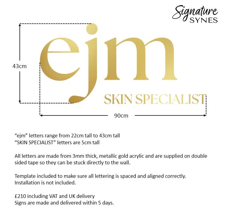 Custom Order - ejm SKIN SPECIALIST- "metallic gold" - 90cm wide - Double Sided Tape