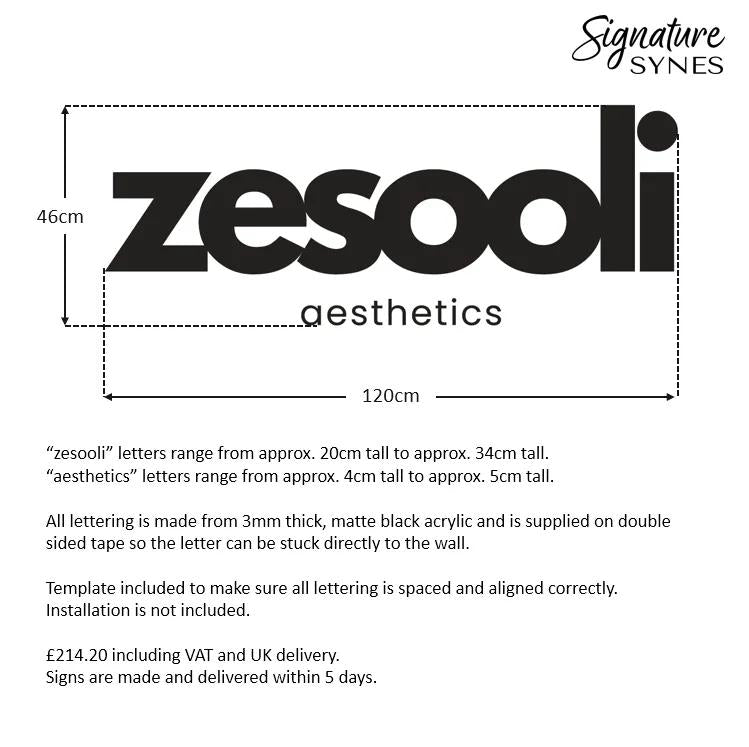 Custom Order - zesooli - Matte black - 120cm wide - Double Sided Tape