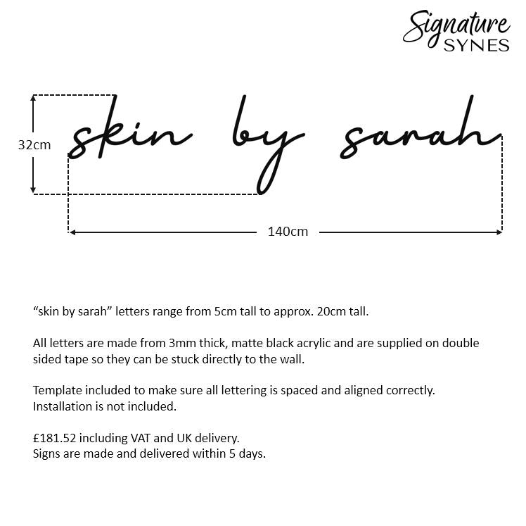 Custom Order - skin by sarah - Matte black - 140cm wide - Double Sided Tape