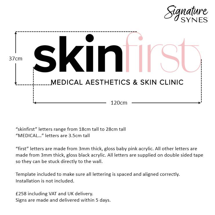 Custom Order - skinfirst - gloss black + gloss baby pink - 120cm wide - Double Sided Tape