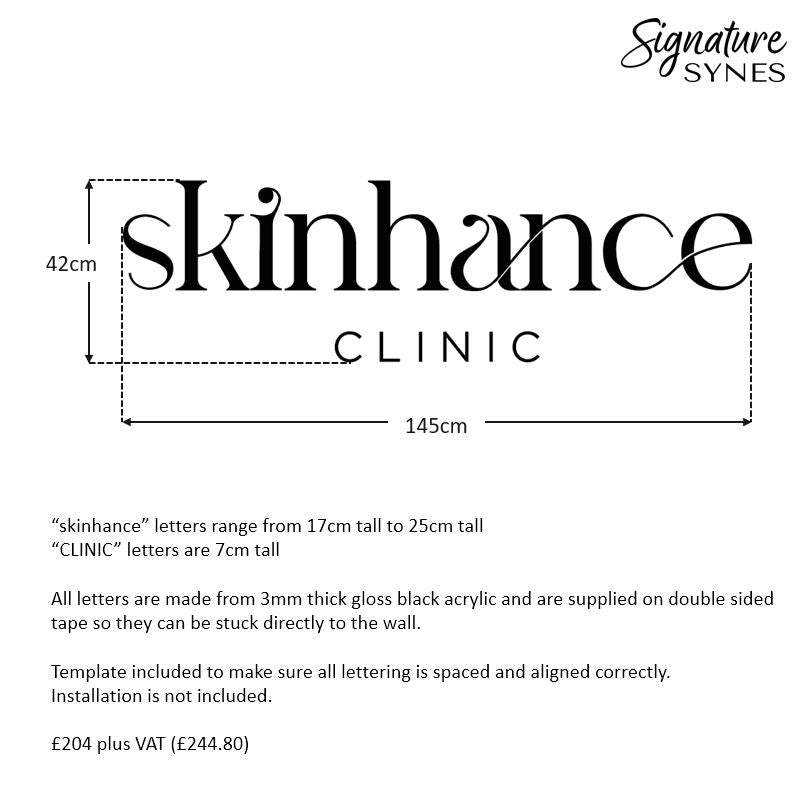 Custom Order - skinhance CLINIC - gloss black - 145cm wide - Double Sided Tape